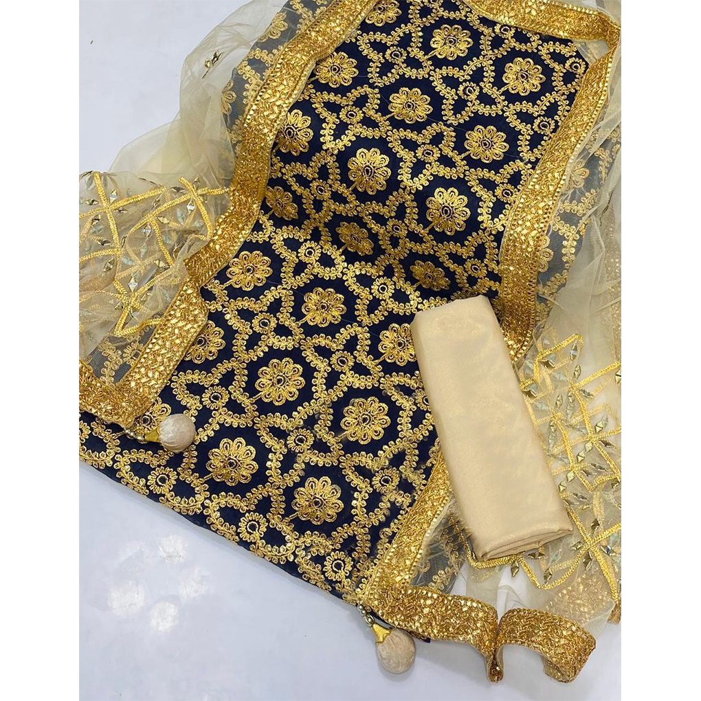 Charmingly Designed Semi Stitched Embroidered 3 PC