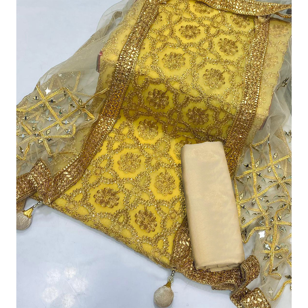 Charmingly Designed Semi Stitched Embroidered 3 PC