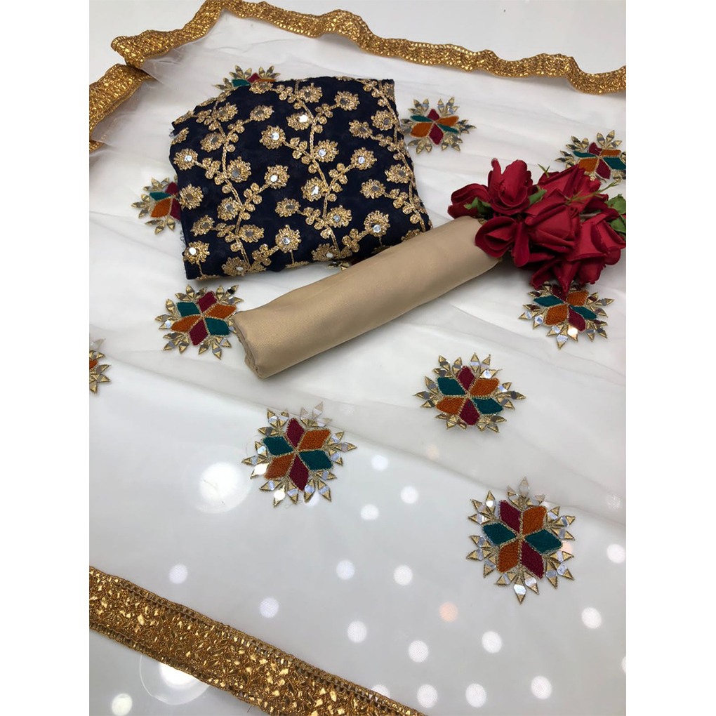 Gorgeously Embroidered Georgette Three Pieces