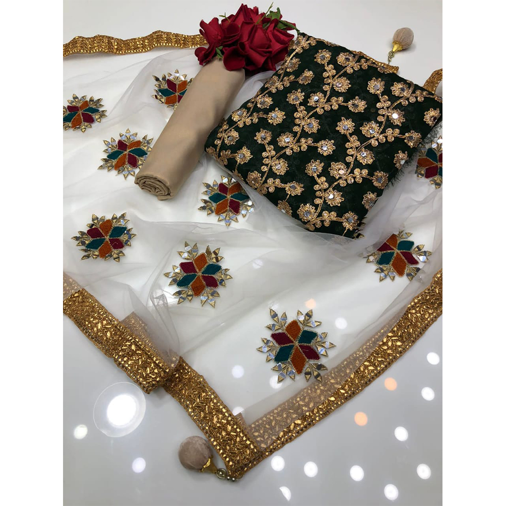 Gorgeously Embroidered Georgette Three Pieces