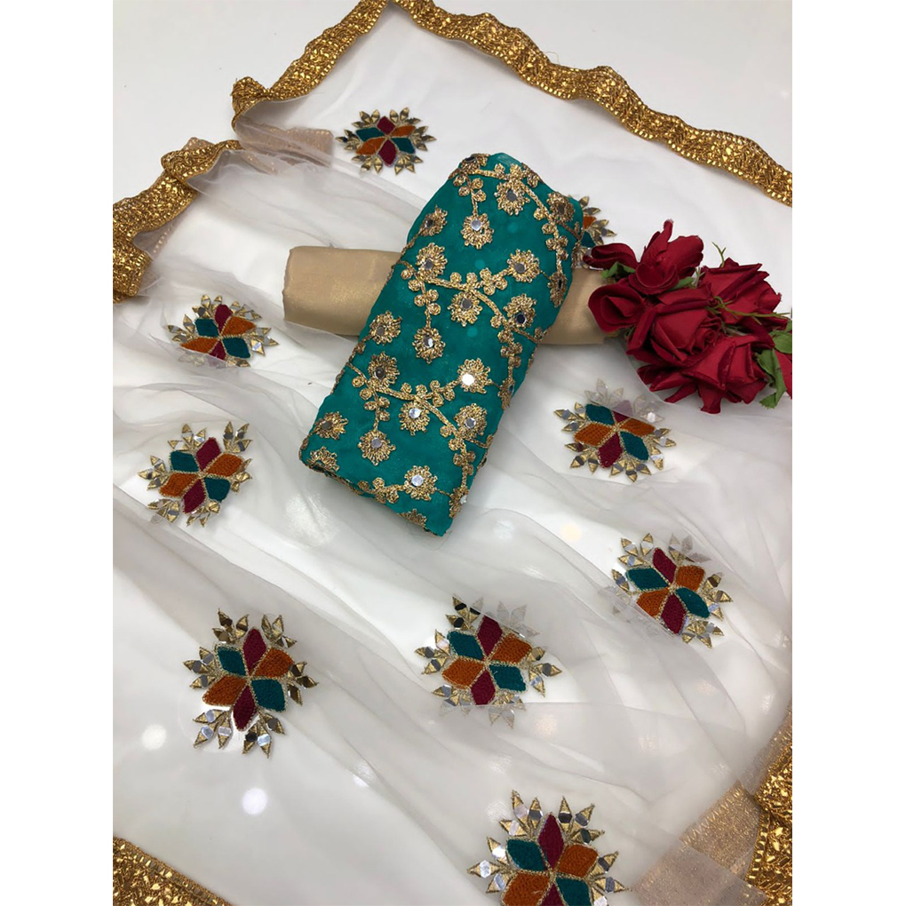 Gorgeously Embroidered Georgette Three Pieces